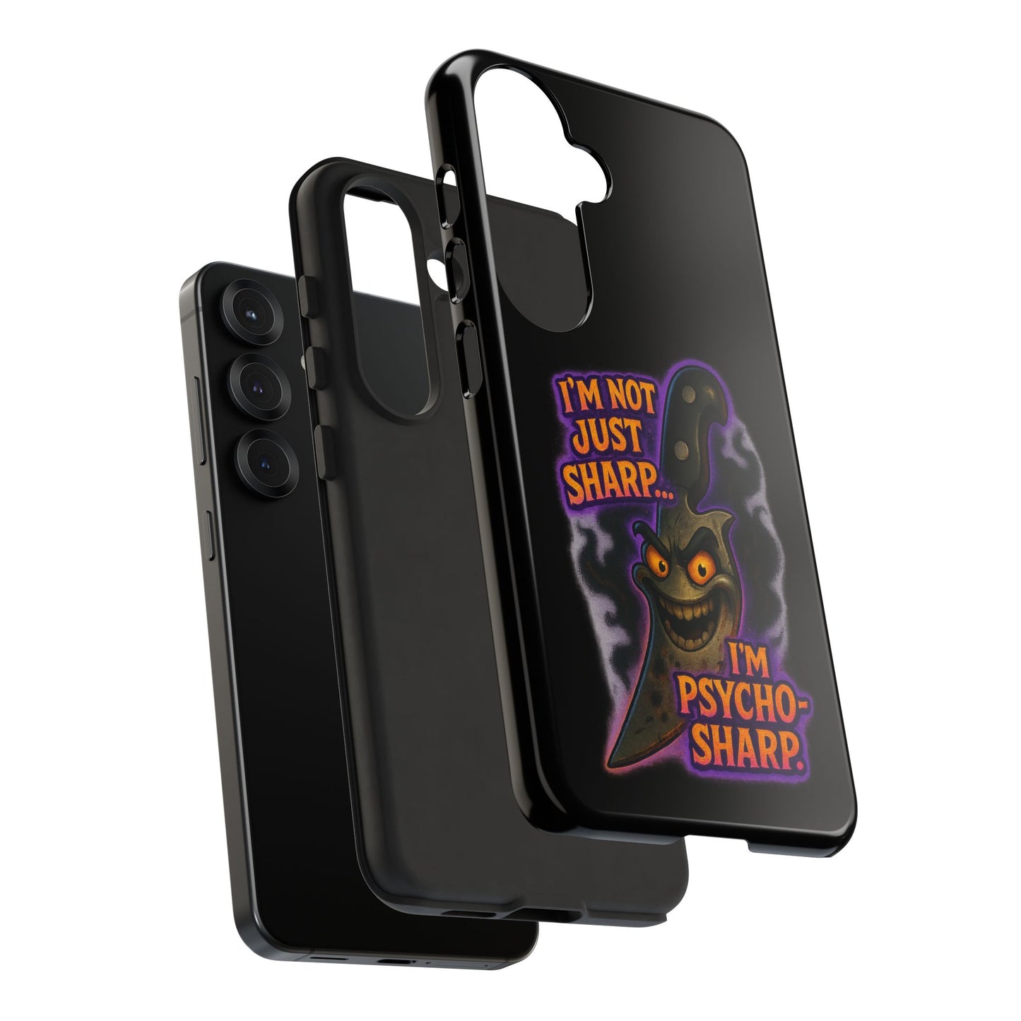 Knife Graphic Phone Case — "I'm Not Just Sharp... I'm Psycho-Sharp" Horror Phone Cover