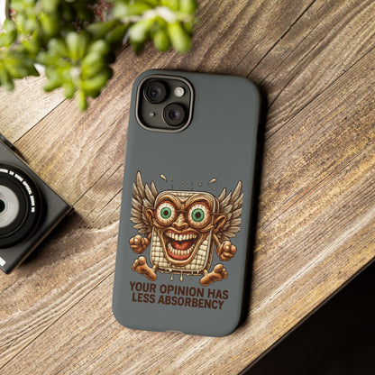 Phone Case — Funny Vintage Winged Toaster Design (“Your Opinion Has Less Absorbency”)