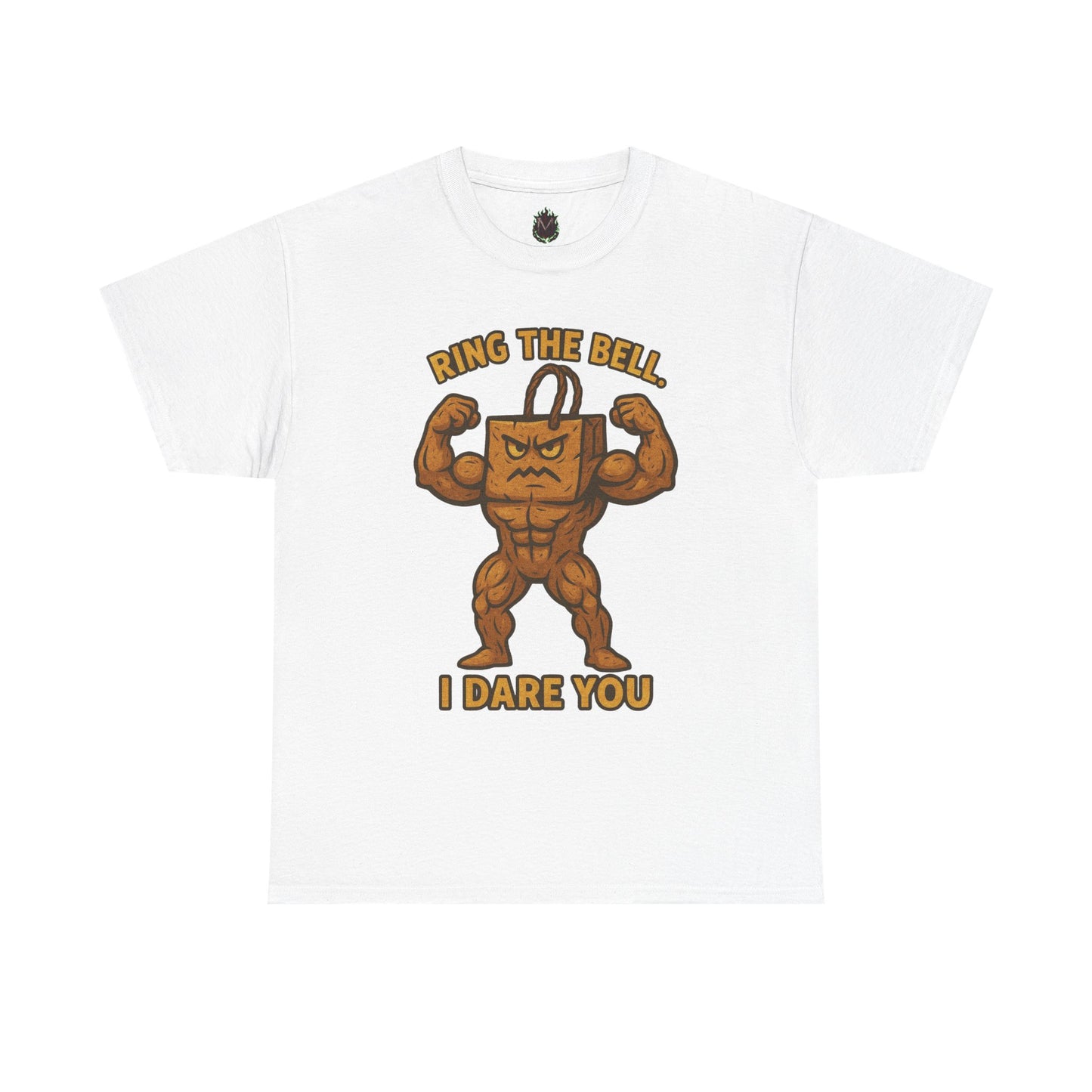 Kettlebell Mascot Tee — "Ring the Bell, I Dare You" Gym T-Shirt