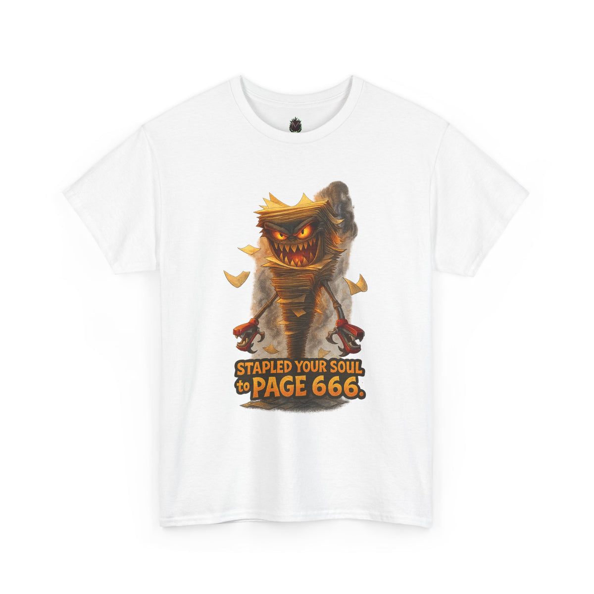 Stapled Your Soul to Page 666 T-Shirt | Demon Book Horror Tee