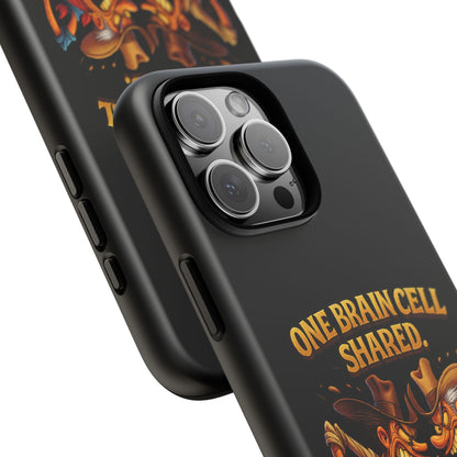 Phone Case — 'One Braincell Shared, Constantly Fighting for Custody' Funny Rivalry Cartoon