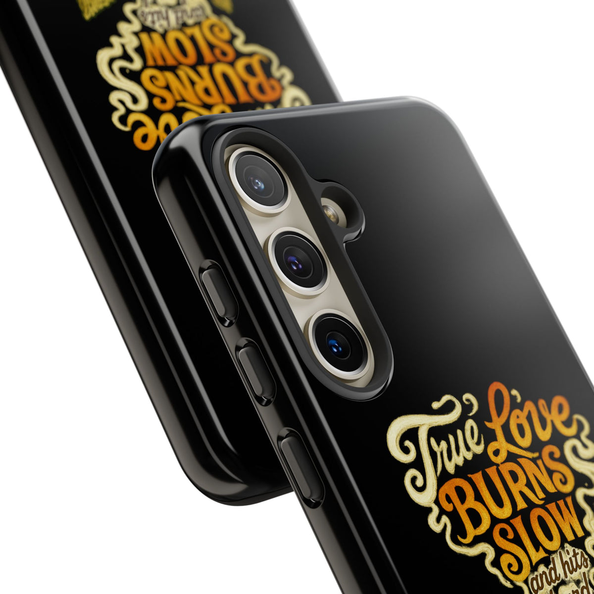 Phone Case — "True Love Burns Slow" Vintage Cat Heart Design