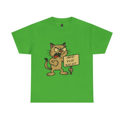 Protest Cat Unisex Heavy Cotton Tee, Funny Cat T-Shirt, Cat Lover Gift, Animal