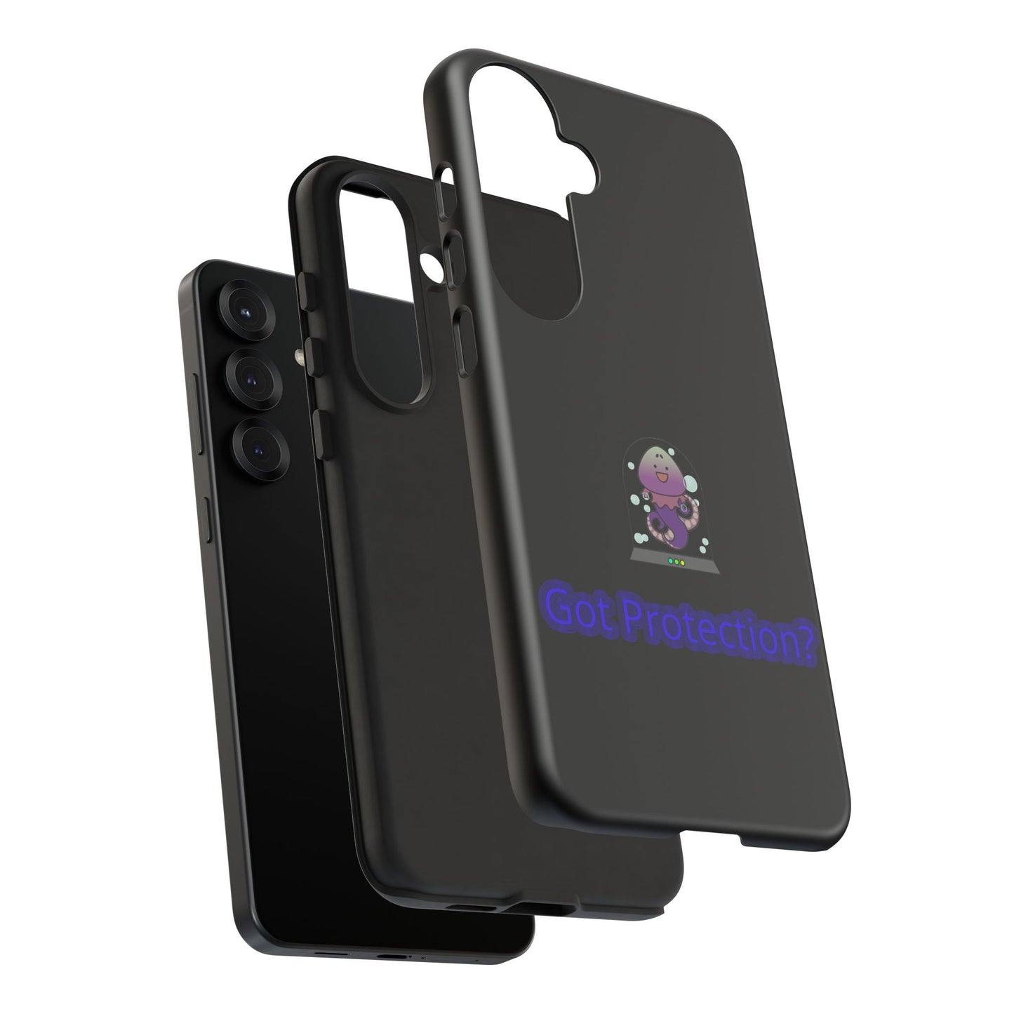 Phone Case — 'Got Protection?' Cute Purple Alien Anti-Shock Protective Cover