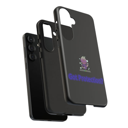 Phone Case — 'Got Protection?' Cute Purple Alien Anti-Shock Protective Cover