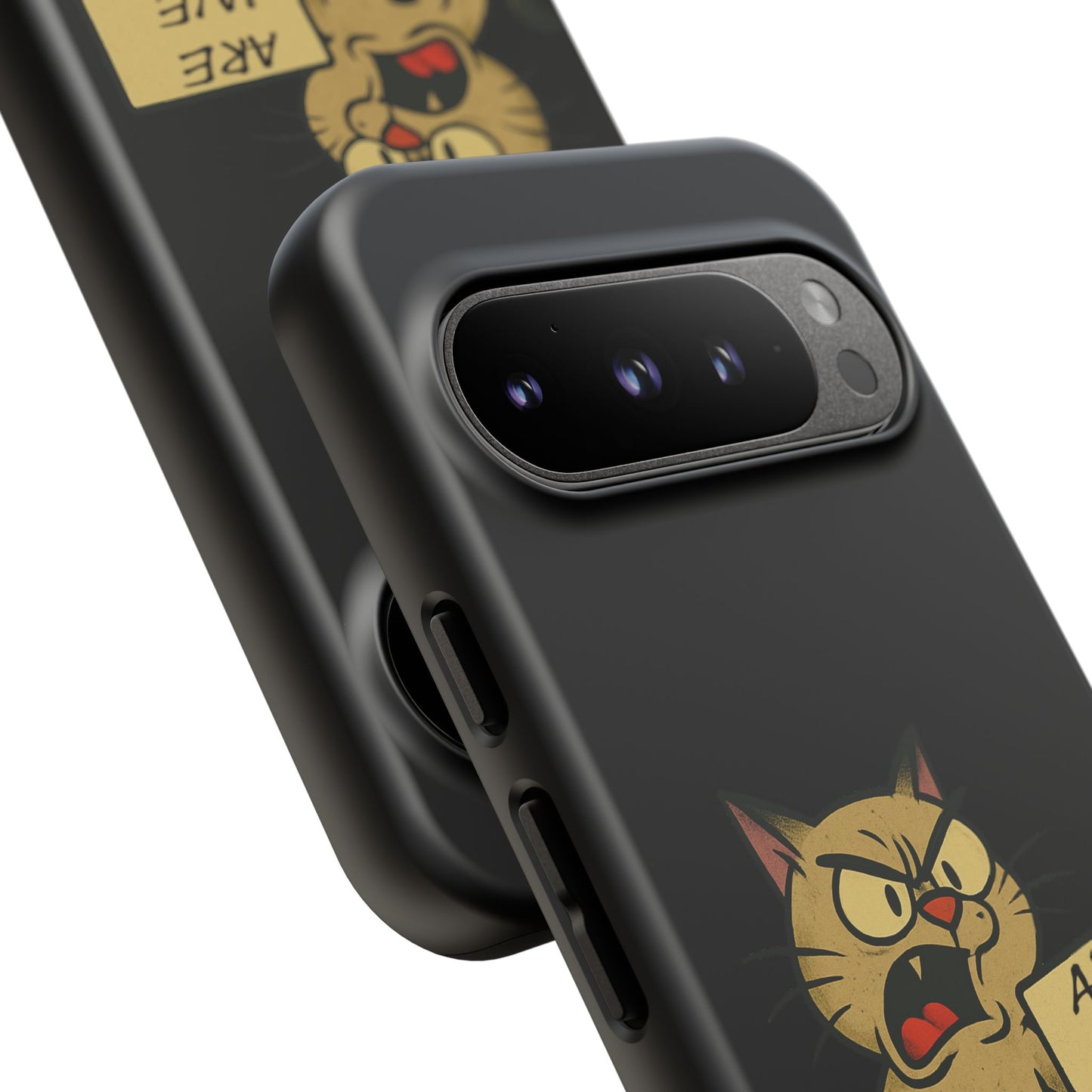 Angry Cat Phone Case — 'Are We Next' Protest Graphic iPhone Case
