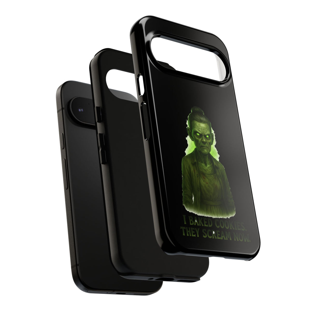 Spooky Green Ghost Phone Case — "I Baked Cookies, They Scream Now" Horror iPhone Cover