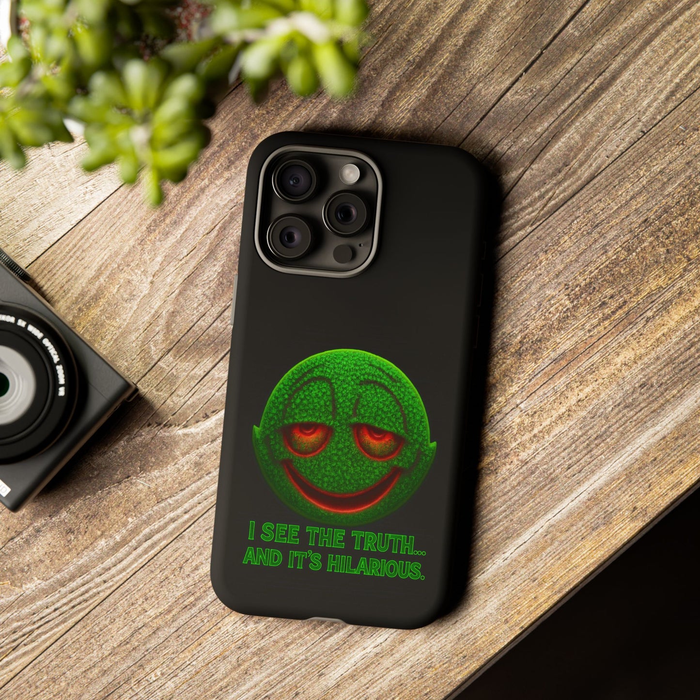 Phone Case — Green Smiley 'I See The Truth... And It's Hilarious' Protective Cover