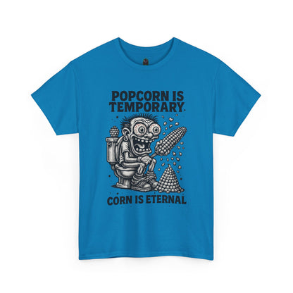 Popcorn Is Temporary Corn Is Eternal T-Shirt | Retro Skull Corn Design