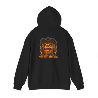 Angry Marshmallow Hoodie - "Try Me I Dare You" Graphic Hooded Sweatshirt