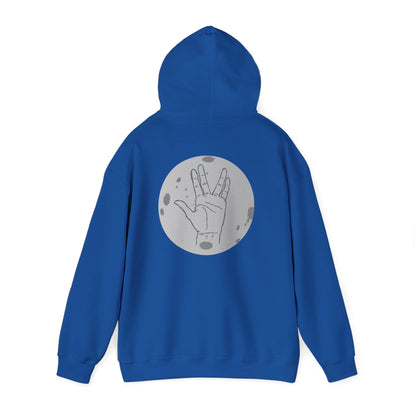 Vulcan Salute Hoodie — Retro Space Hand Graphic Pullover