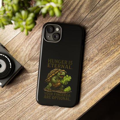 Phone Case — "Hunger Is Eternal, Your Fingers Are Optional" Turtle Monster Design