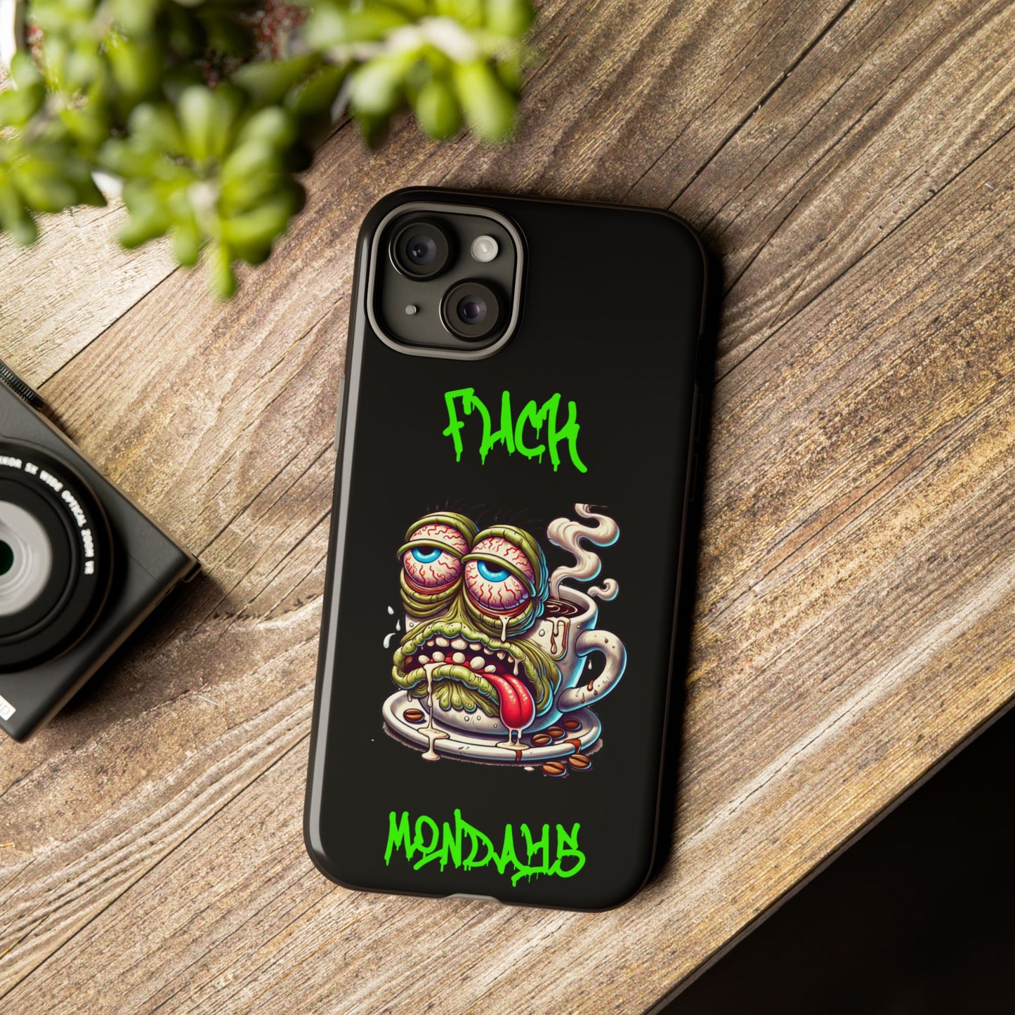 Phone Case — "F*** Monday" Grotesque Coffee Monster Shock Art