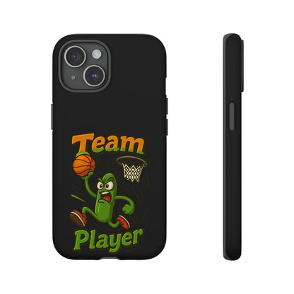 Team Player Basketball Phone Case — Cute Cartoon Pickle Dunk Phone Cover