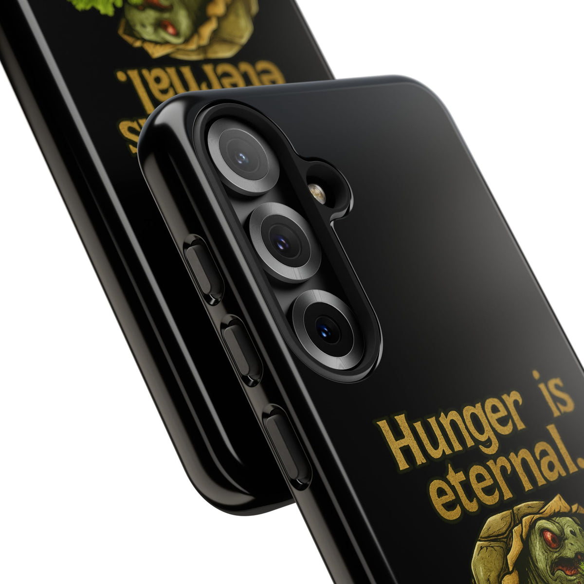 Phone Case — 'Hunger Is Eternal, Your Fingers Are Optional' Turtle Snack Graphic