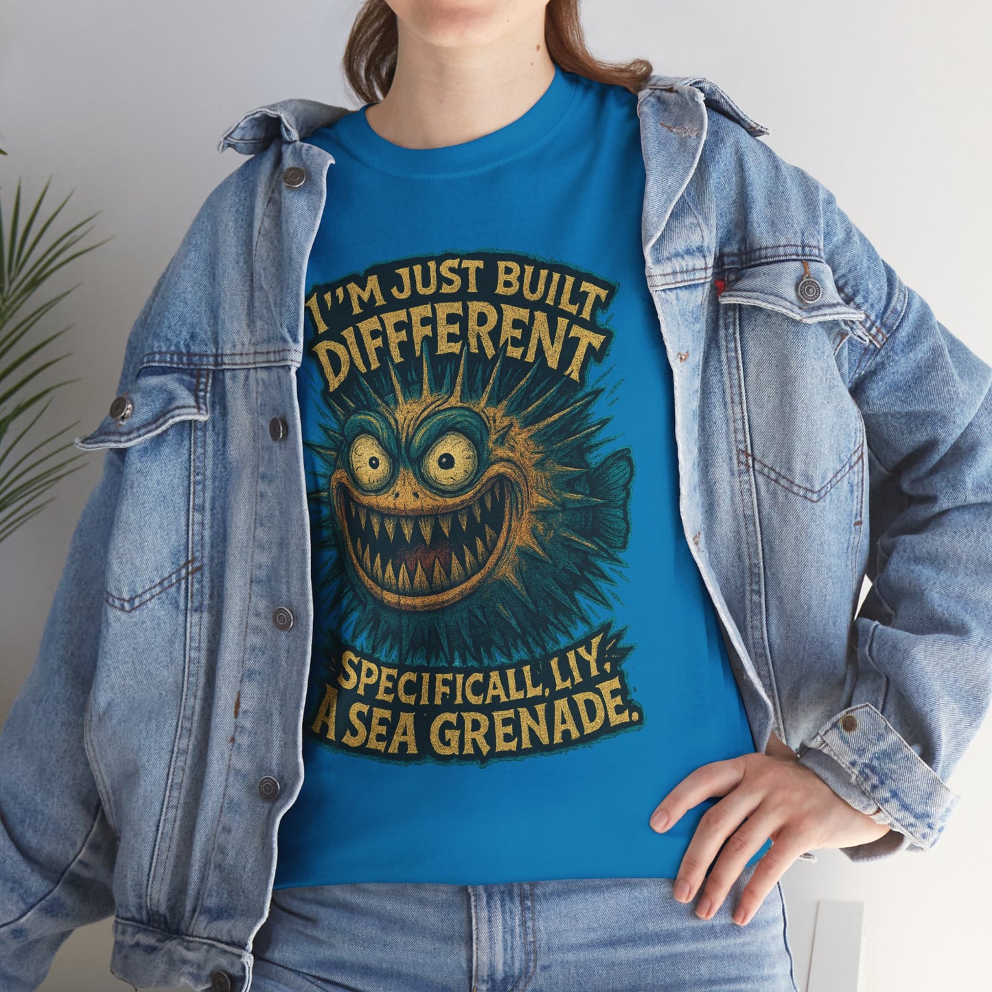 I'm Just Built Different Sea Grenade Tee | Pufferfish Illustration