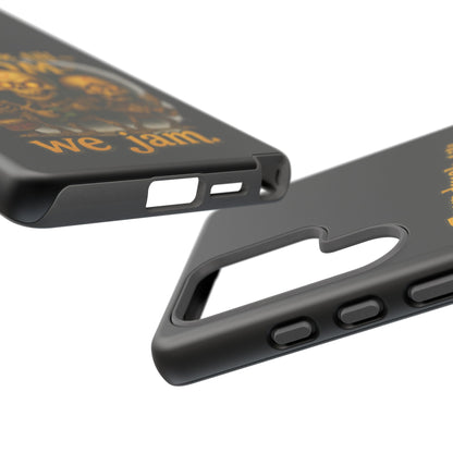 Phone Case — "From Dusk Till Doom We Jam" Skeleton Band Design