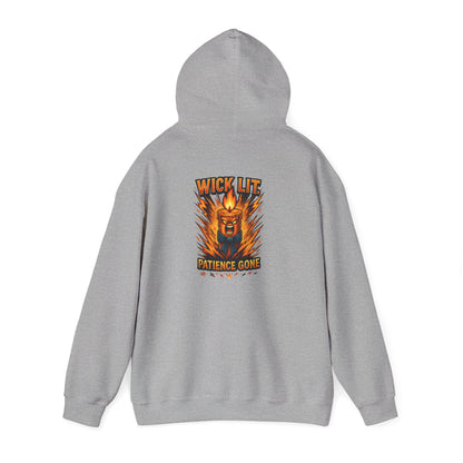 Patience Gone Hoodie — Fiery Roaring Bear Graphic Sweatshirt