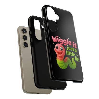 Wiggle It Worm Phone Case — Cute Pink & Green Cartoon iPhone Cover