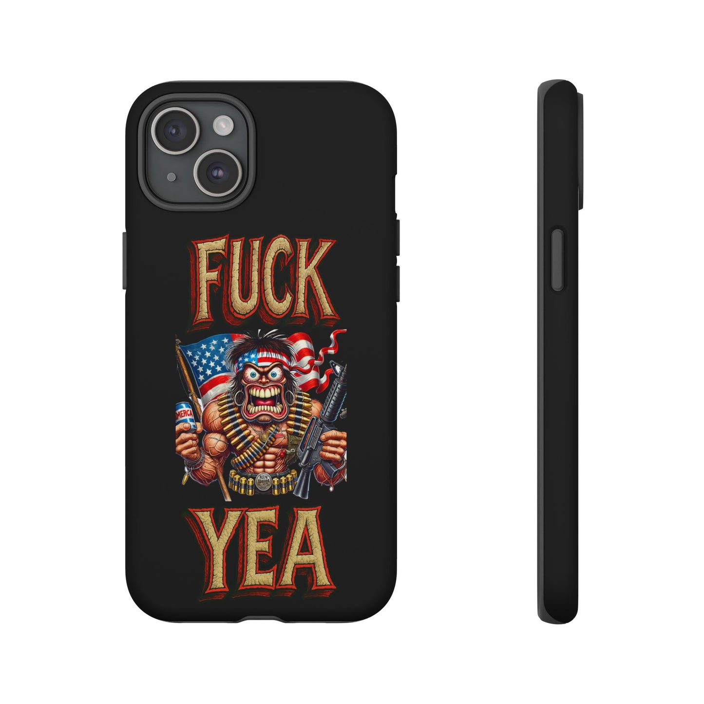 Phone Case — "FUCK YEA" Patriotic Skeleton Soldier Graphic