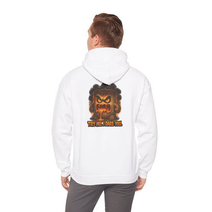 Angry Marshmallow Hoodie - "Try Me I Dare You" Graphic Hooded Sweatshirt