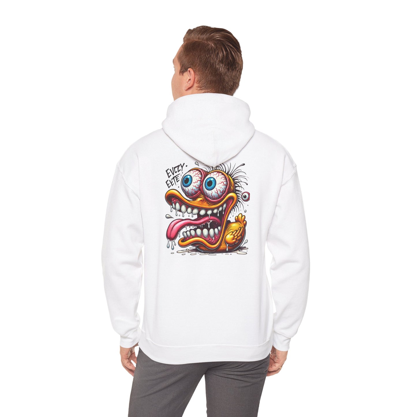 Crazy Cartoon Monster Hoodie - "Every Bite" Retro Hot Rod Art Pullover