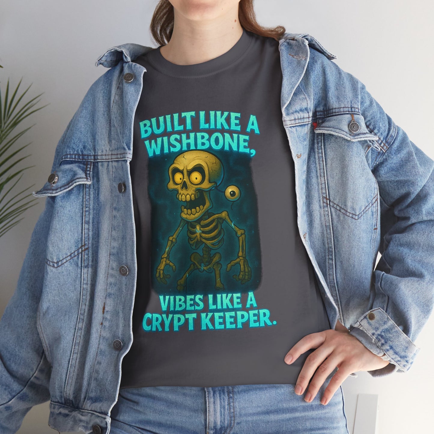 Built Like a Wishbone Skeleton Tee | Creepy Keeper Graphic Shirt
