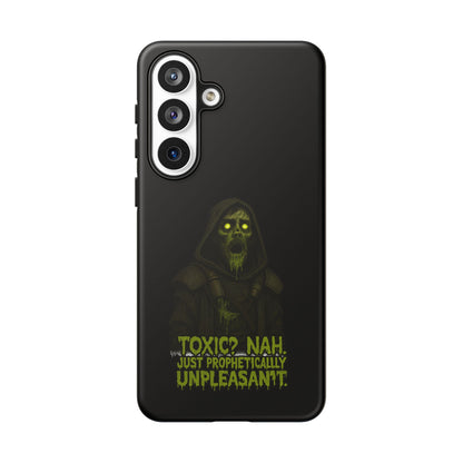 Phone Case — 'Toxic? Nah, Just Prophetically Unpleasant' Neon Grim Reaper Protective Cover