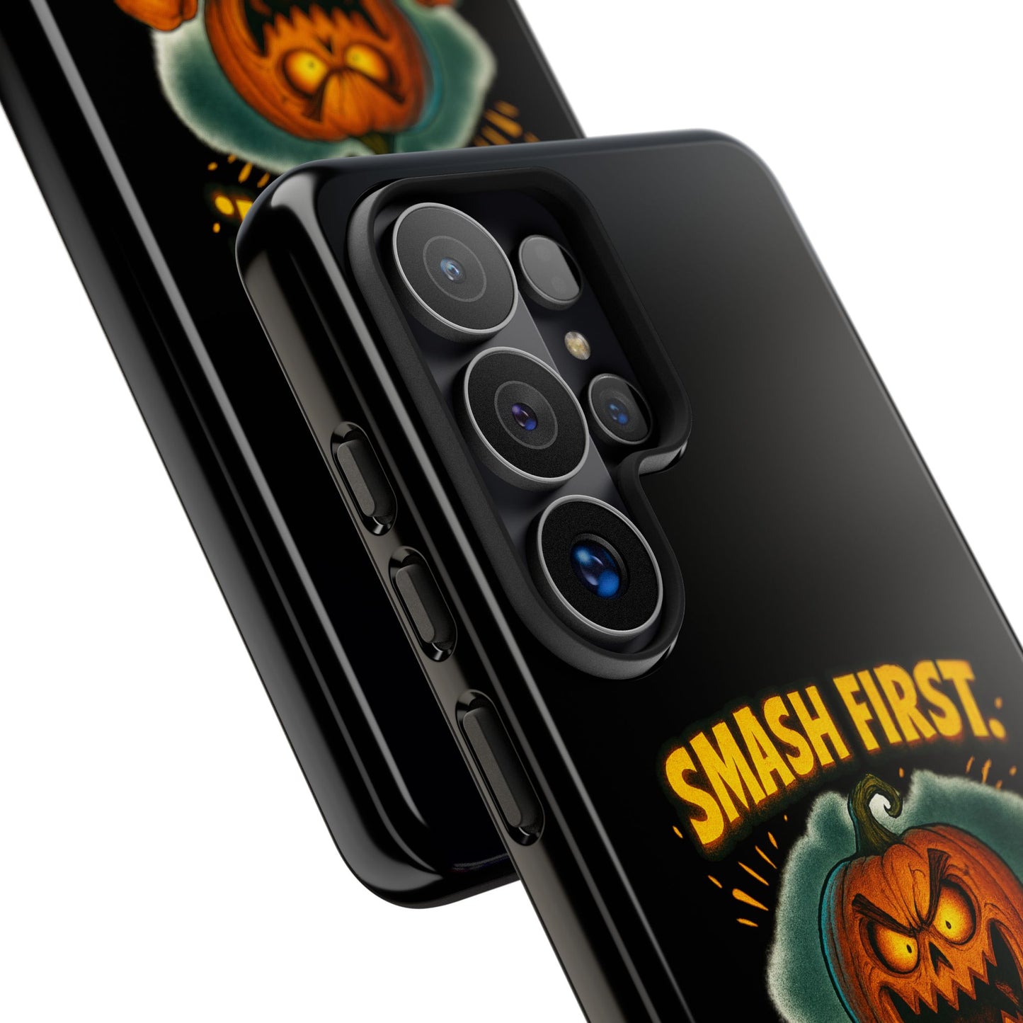 Phone Case — 'Smash First, Roast Seeds Later' Halloween Pumpkin Design