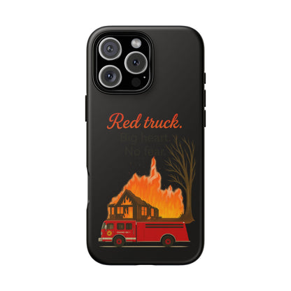 Phone Case — 'Red truck' Fire Truck Design, Vintage Firefighter Gift