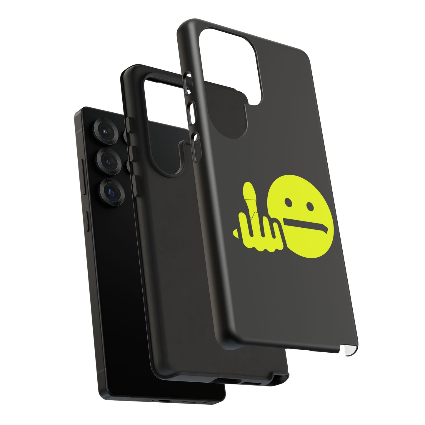 Phone Case — Neon Middle Finger Emoji Graphic