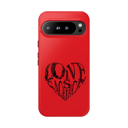 Red 'Love Justice' Heart Phone Case — Protective iPhone Cover, Valentine’s Gift