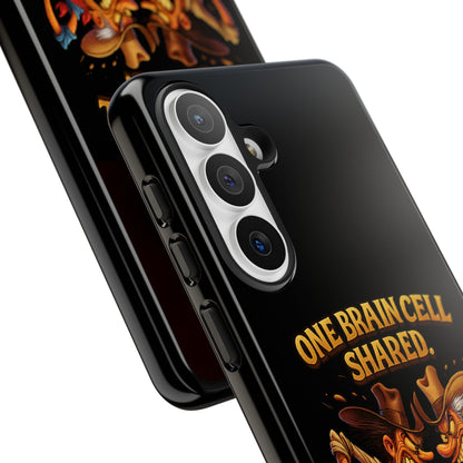 Phone Case — 'One Braincell Shared, Constantly Fighting for Custody' Funny Rivalry Cartoon