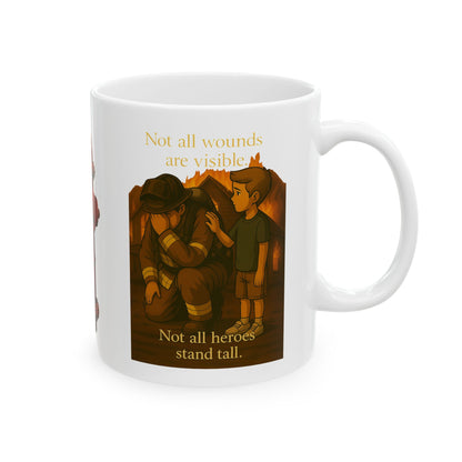 Not All Heroes Stand Tall – Firefighter PTSD Awareness Mug
