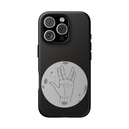 Spock Live Long Phone Case — Vulcan Salute Moon Graphic