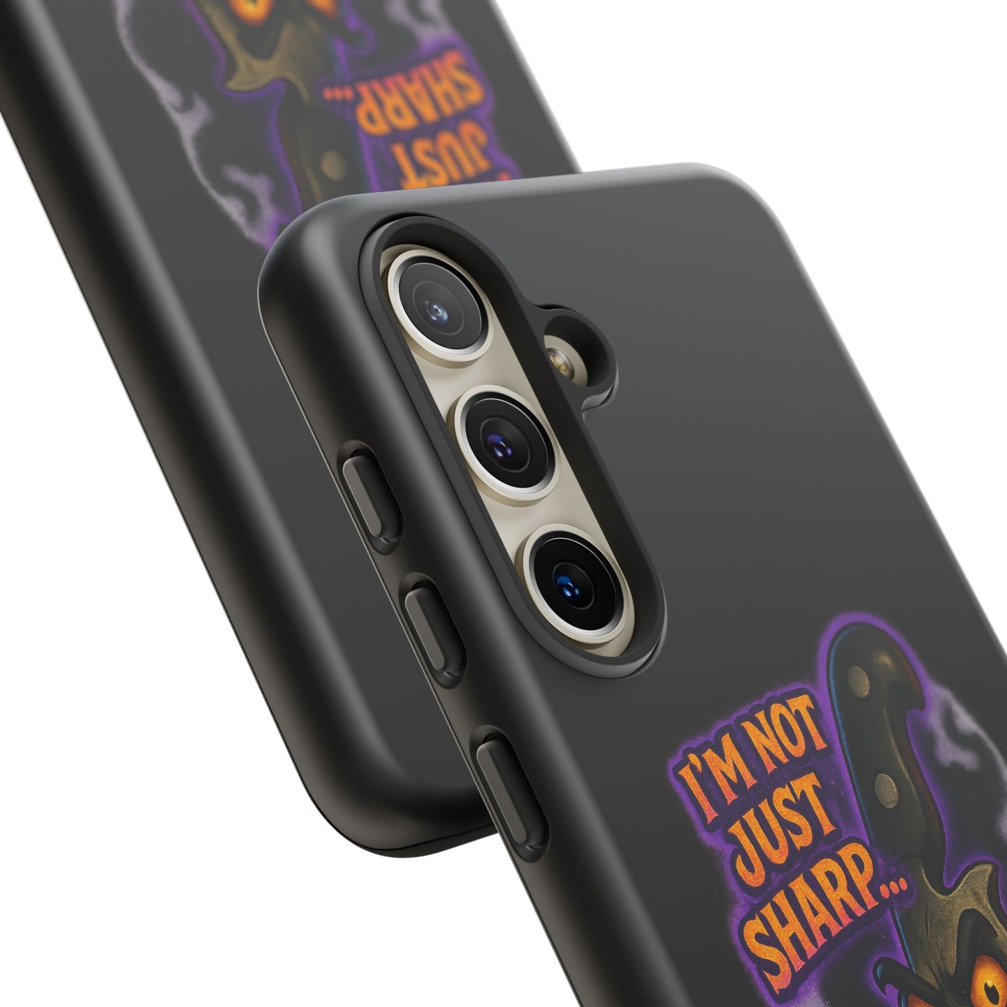 Knife Graphic Phone Case — "I'm Not Just Sharp... I'm Psycho-Sharp" Horror Phone Cover