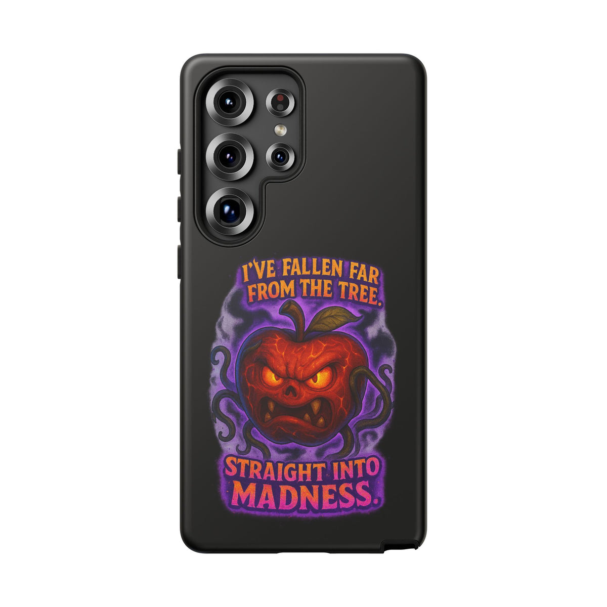 Phone Case — 'I've Fallen Far From the Tree, Straight Into Madness' Pumpkin Horror Design