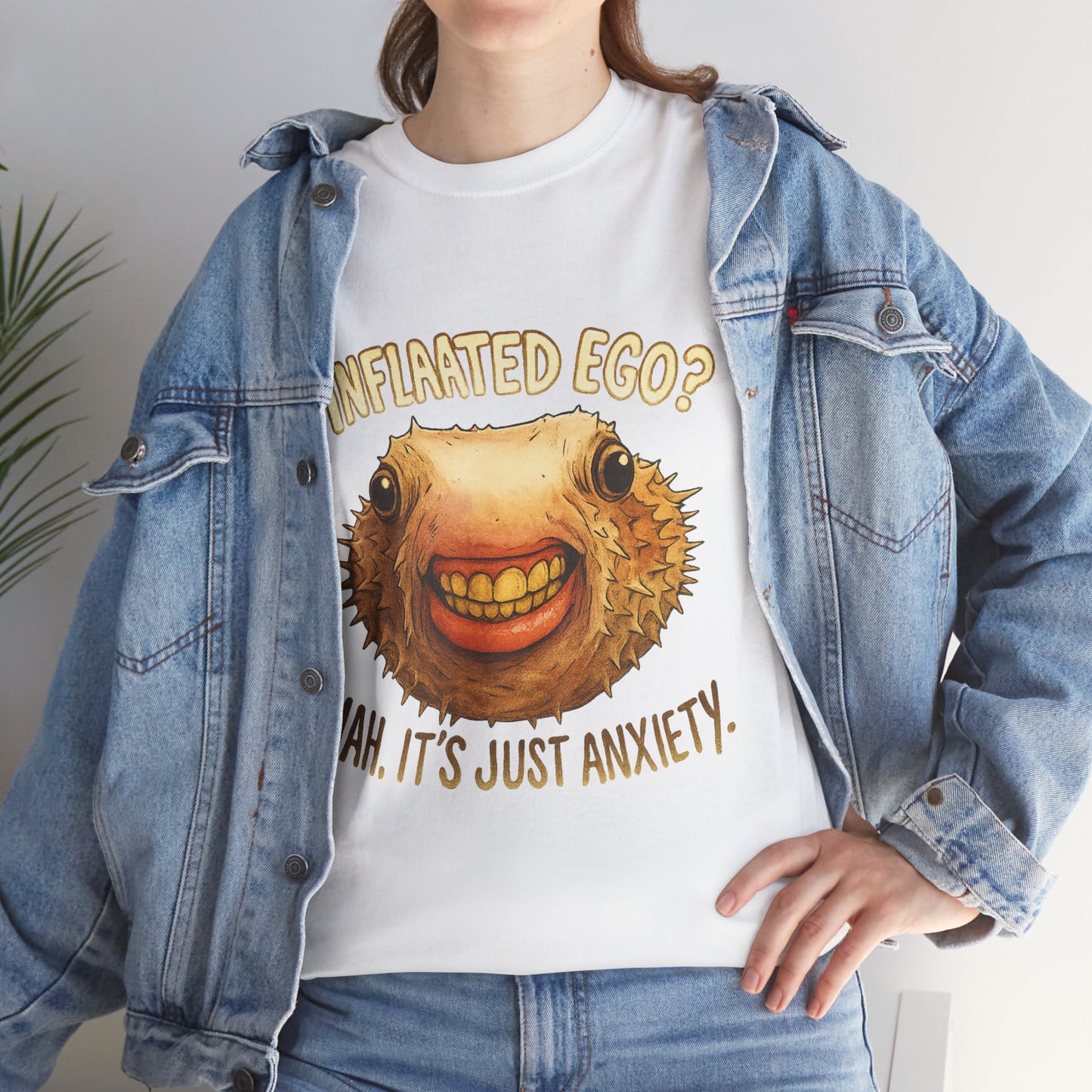 Inflated Ego? Nah, It’s Just Anxiety – Funny Pufferfish T-Shirt
