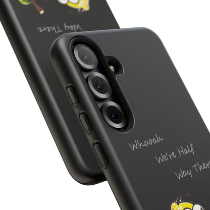 Phone Case - Playful Pear & Lemon Illustration with “Whooah We're Half Way There”