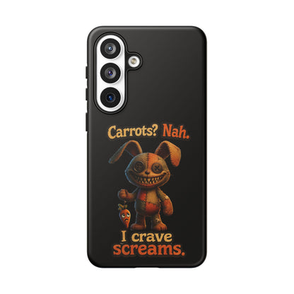 Phone Case — Creepy Bunny "Carrots? Nah. I crave screams." Halloween Horror Design
