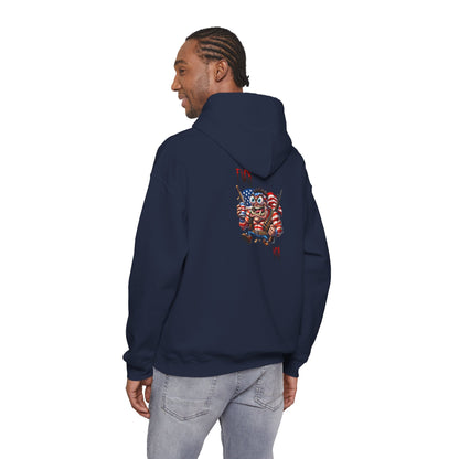 Patriotic Monster Hoodie - Funny USA Flag Character Back Graphic