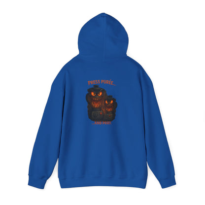 Halloween Hoodie — ‘Press Sneeze and Pray’ Graphic Hooded Sweatshirt