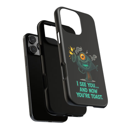 Phone Case — Cute Zombie Blaster Design with "I See You... And Now You're Toast"