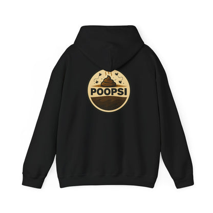Funny 'POOPSI' Logo Hoodie — Retro Poop Emoji Graphic Pullover