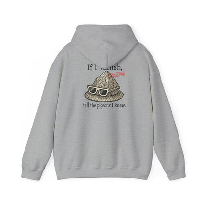 Hoodie — "If I Vanish, Tell the Pigeons I Knew" Novelty Pullover