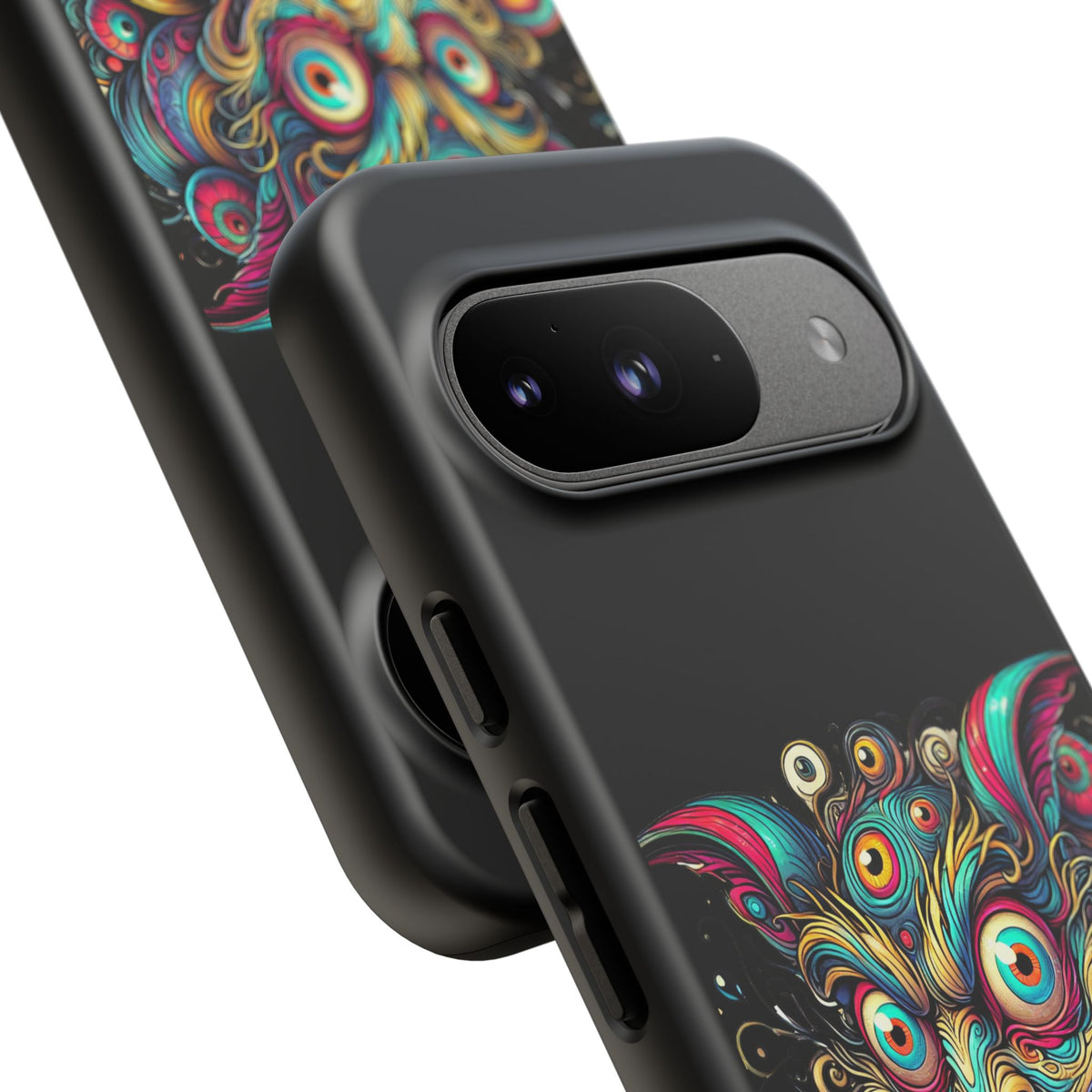 Psychedelic Mischief Phone Case — Colorful Grinning Monster Design