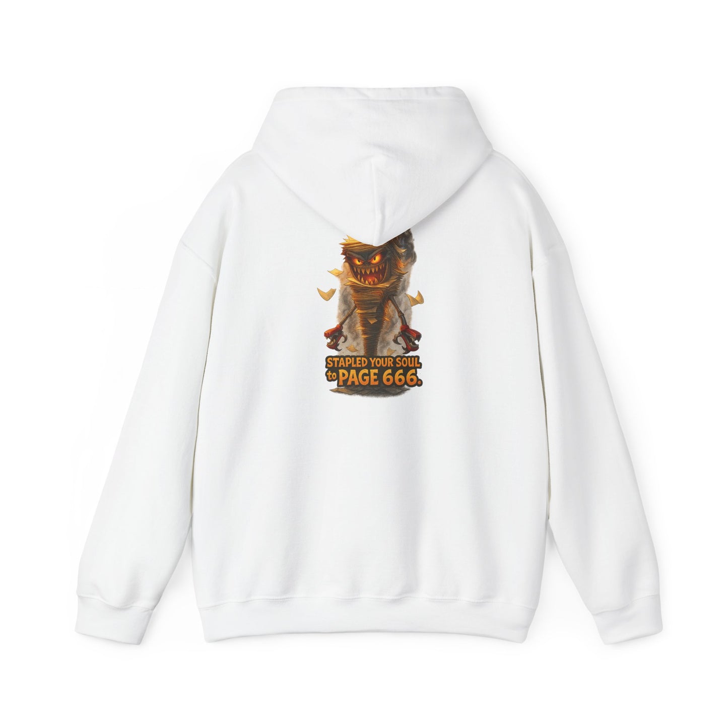 Demon "Page 666" Graphic Hoodie — Spooky Gothic Horror Pullover