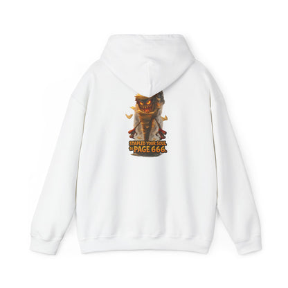 Demon "Page 666" Graphic Hoodie — Spooky Gothic Horror Pullover