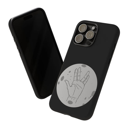 Spock Live Long Phone Case — Vulcan Salute Moon Graphic