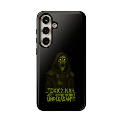 Phone Case — 'Toxic? Nah, Just Prophetically Unpleasant' Neon Grim Reaper Protective Cover